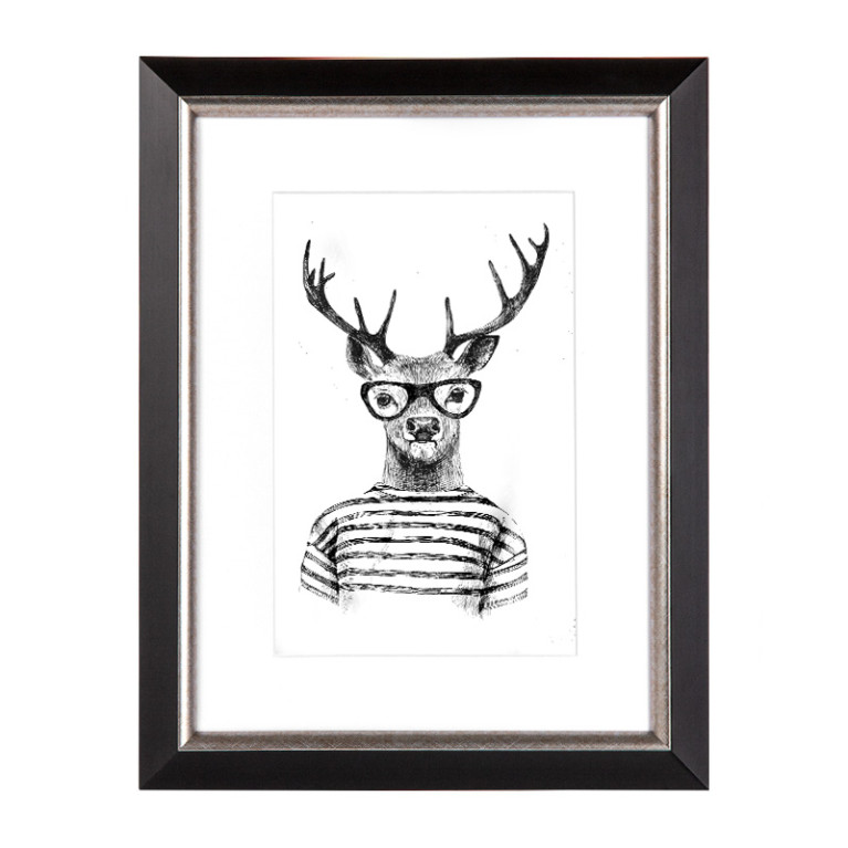 Fotolijst Salieri Zwart/Zilver 60x80 cm - Art Print en Passe Partout