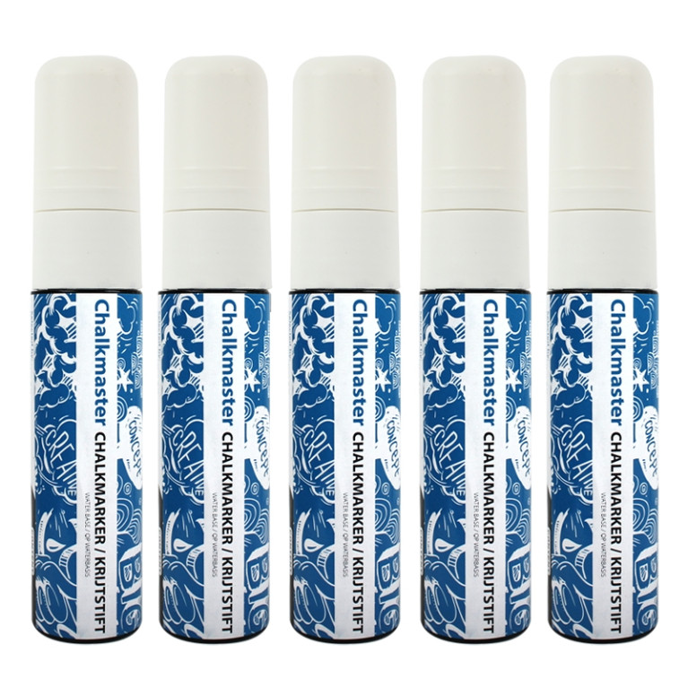 Krijtstiften 5 stuks wit 15 mm