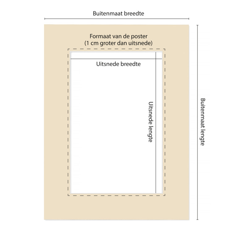 Passe Partout Crème - Maatwerk Calculator