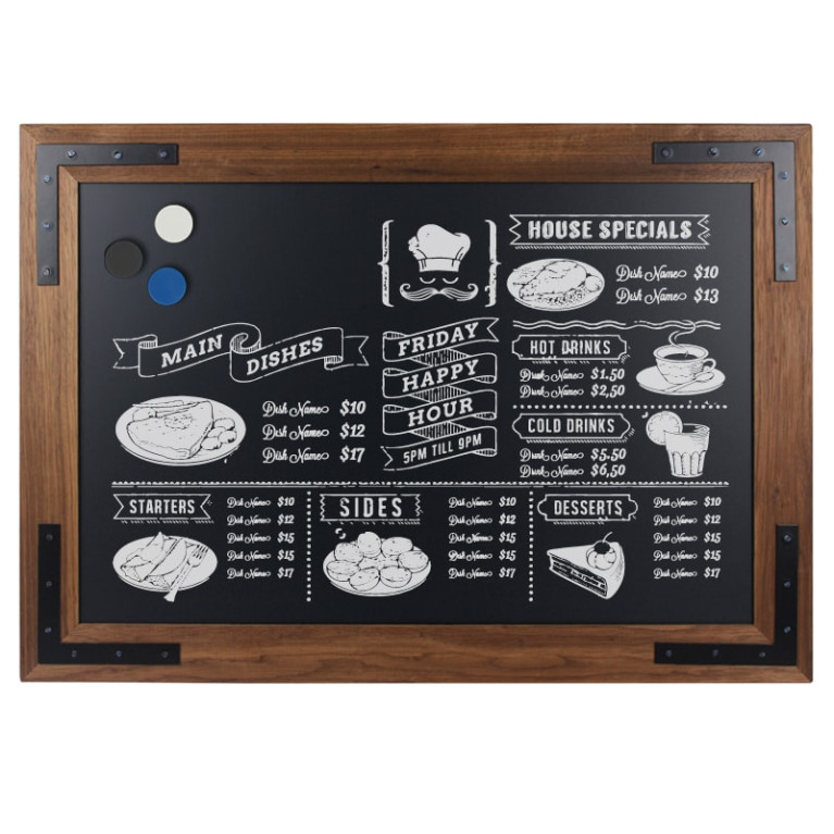Krijtbord Magnetisch Noir 40x50cm