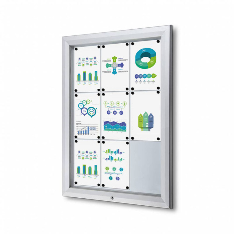 Informatiekast Buiten Whiteboard 9x A4