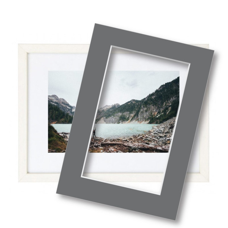 Fotolijst met passe partout 30x40cm hout wit