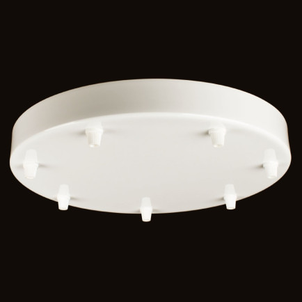 Plafondkap XXL Rond Ø30 cm Wit 7 snoeren